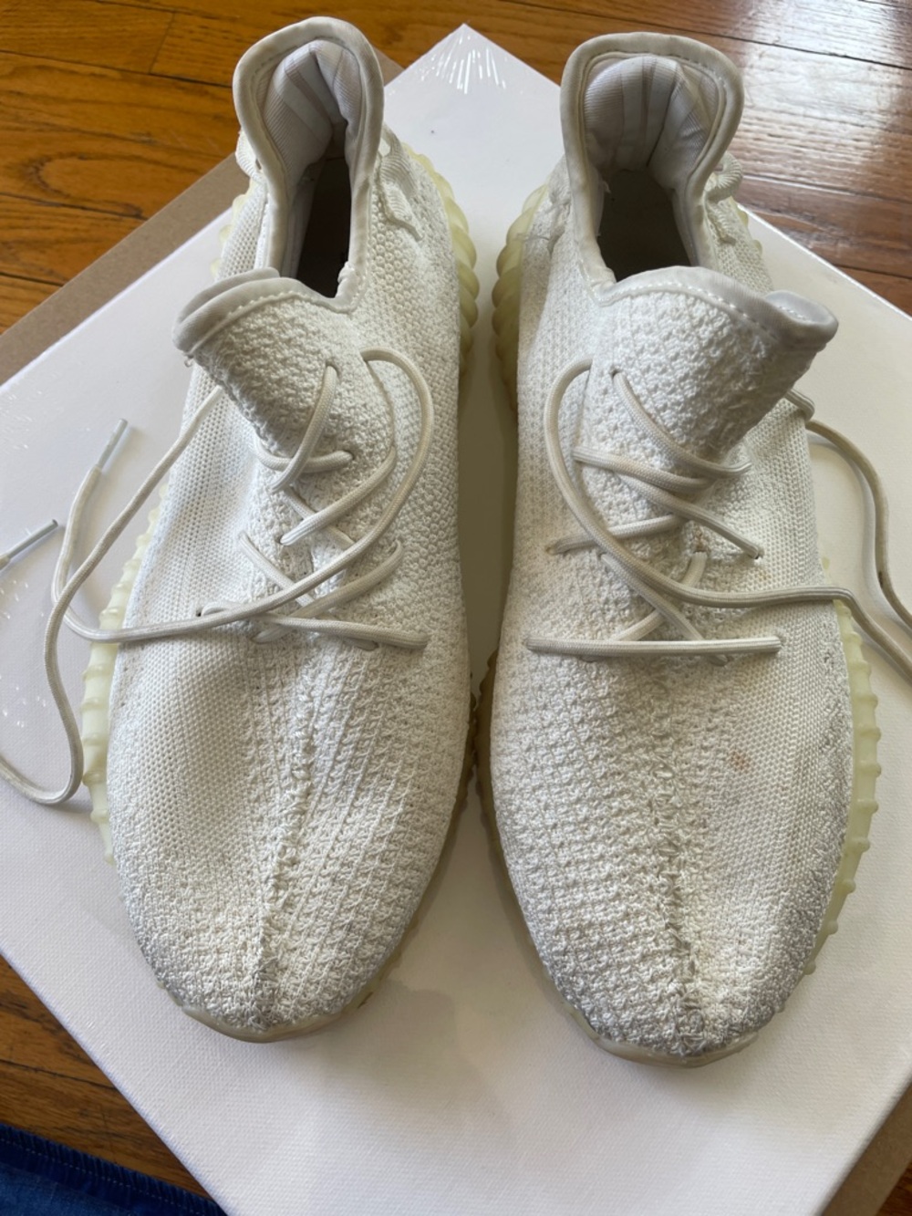 adidas Men's Knit Sneakers in Cream